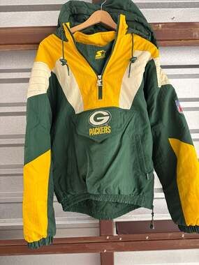 Vintage 90s NFL Green Bay Packers Starter Pro Line Pullover Anorak Jacket